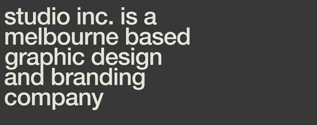studio inc is a melbourne based graphic design and branding company